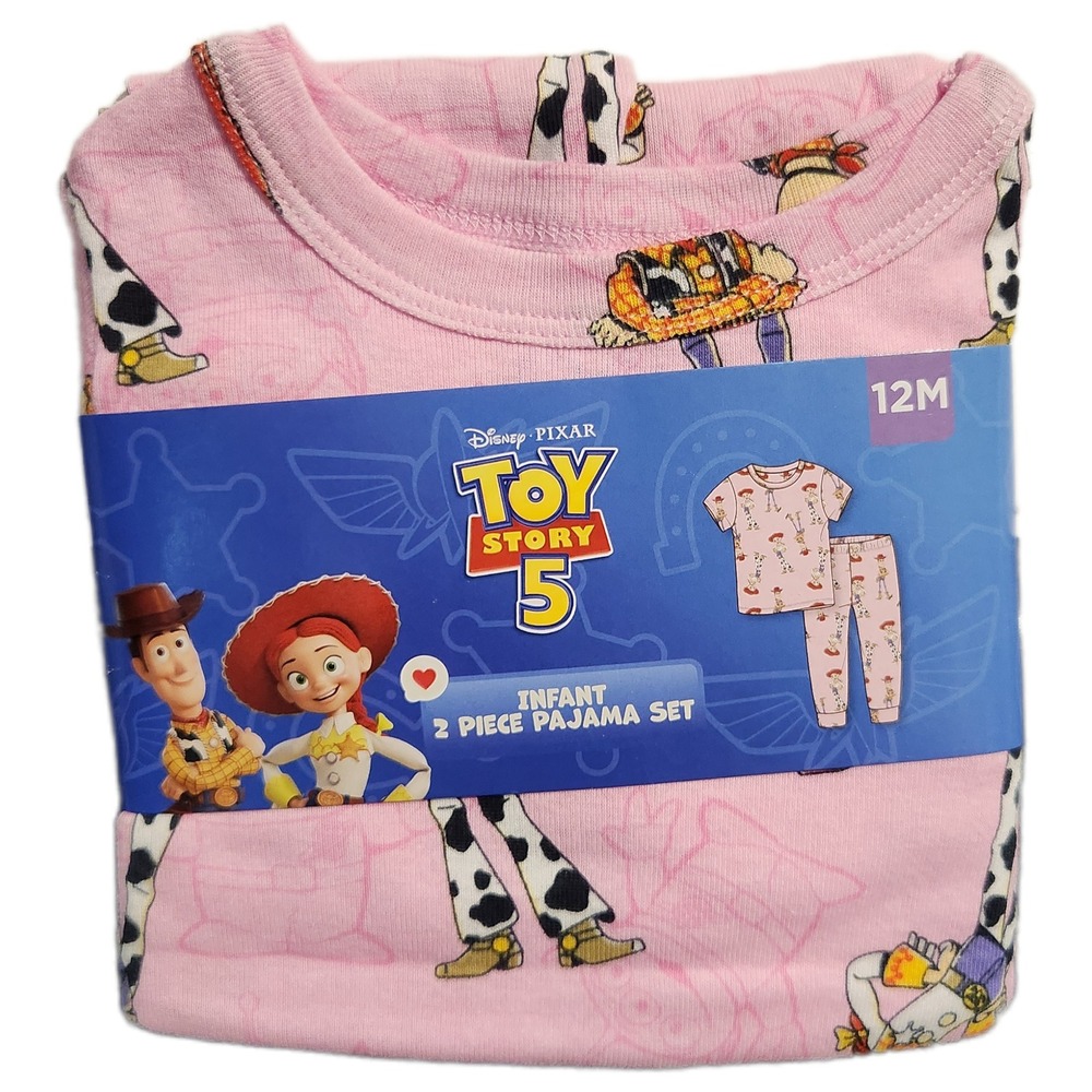 Disney Pixar Toy Story 5 Infant Girls 2 Piece Pajama Set Pink Woody Jessie 12M
